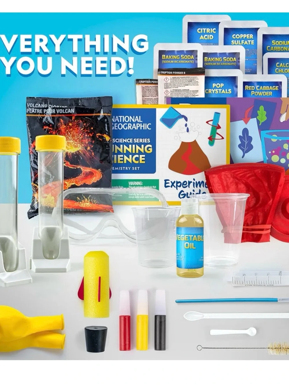 New National Geographic Stunning Science Chemistry Set 100+ experiments Age 8+